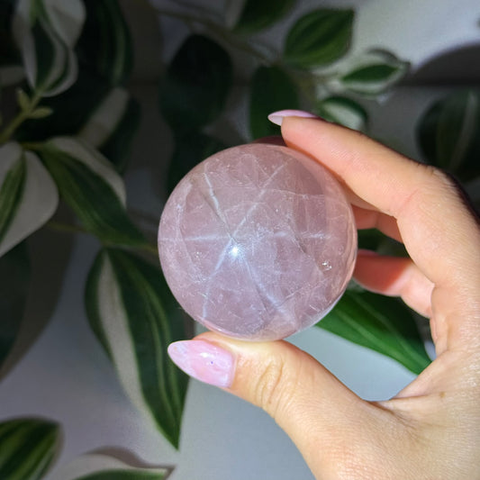 Star rose quartz sphere 23