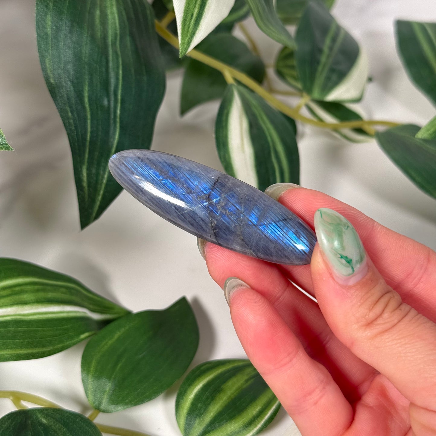 Blue labradorite hair clip B (clamp style)