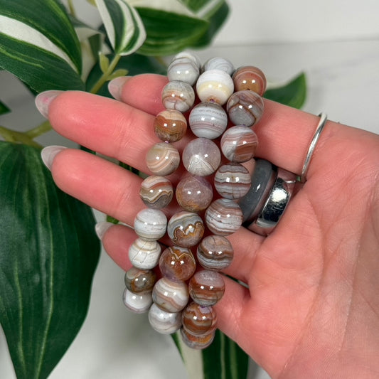 Brazilian lace agate bracelet 10/11mm - Pick your own