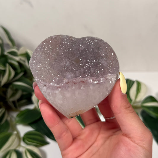Pink quartzy amethyst heart 55