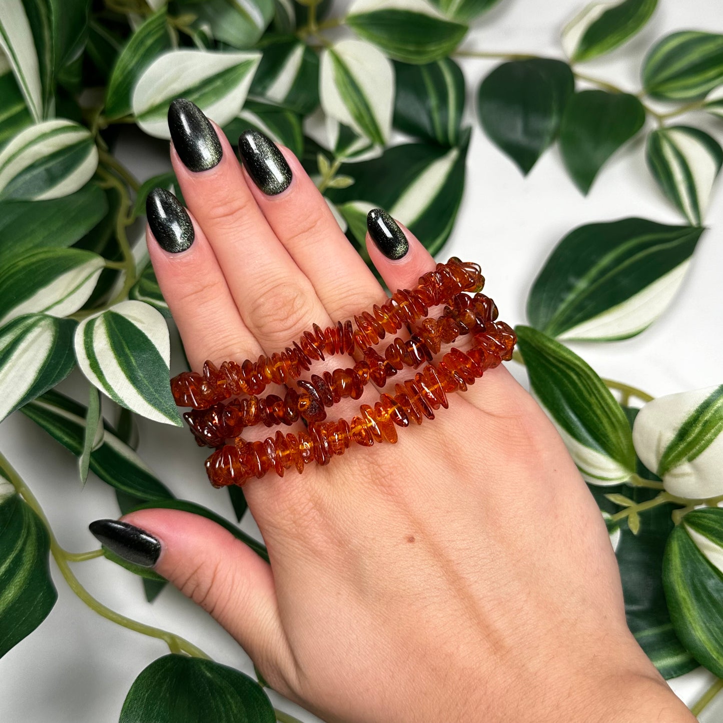 Amber chip bracelet