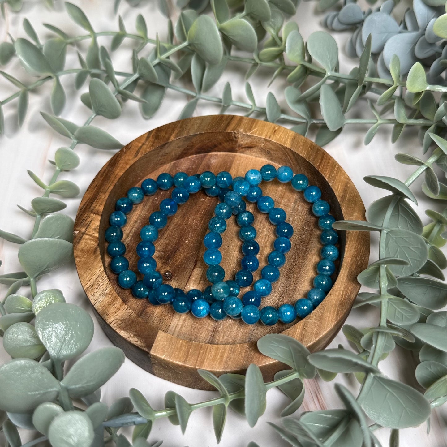 Blue apatite bracelet 8mm