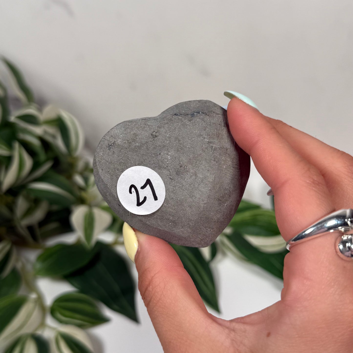 Gray amethyst heart 27