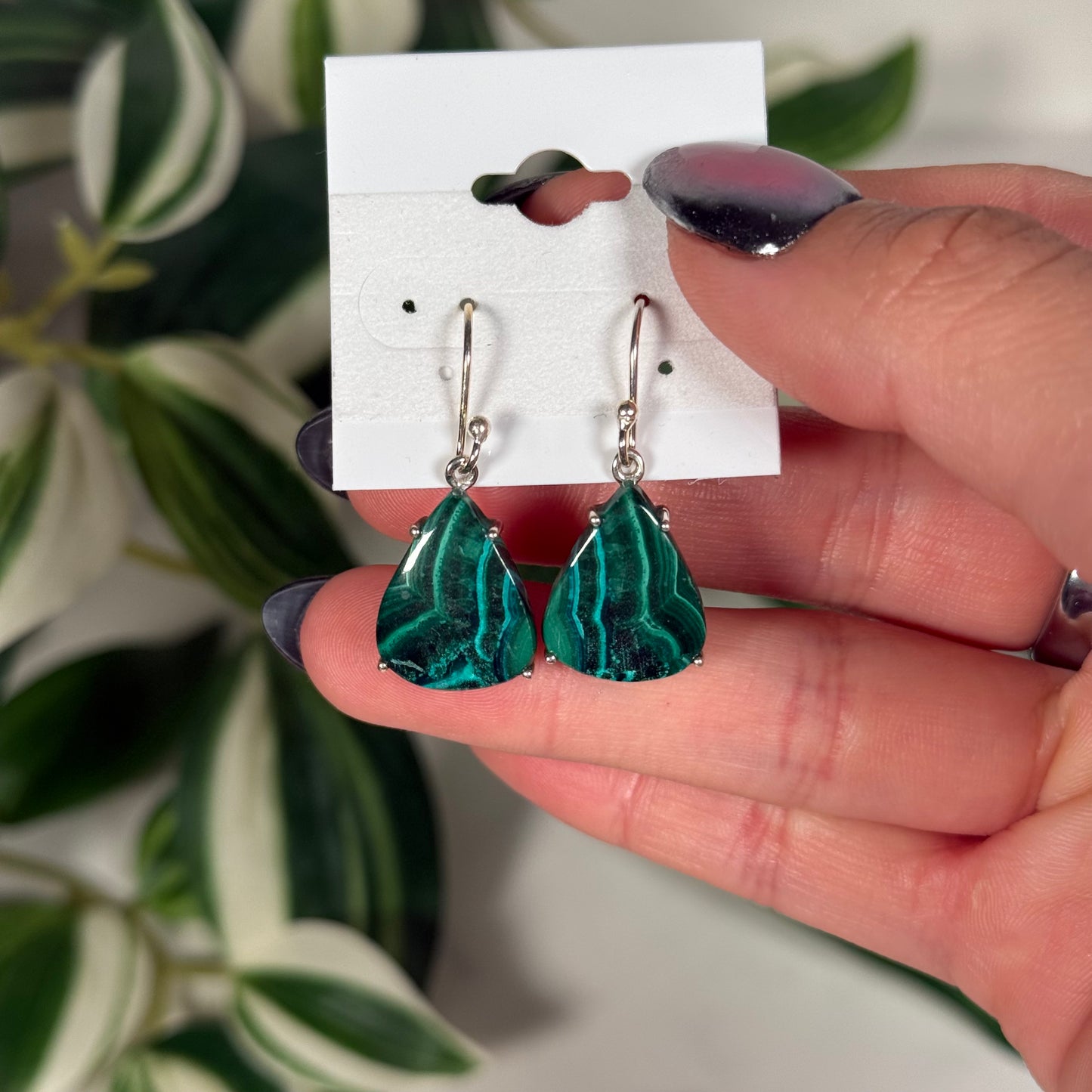 Malachite dangle earrings