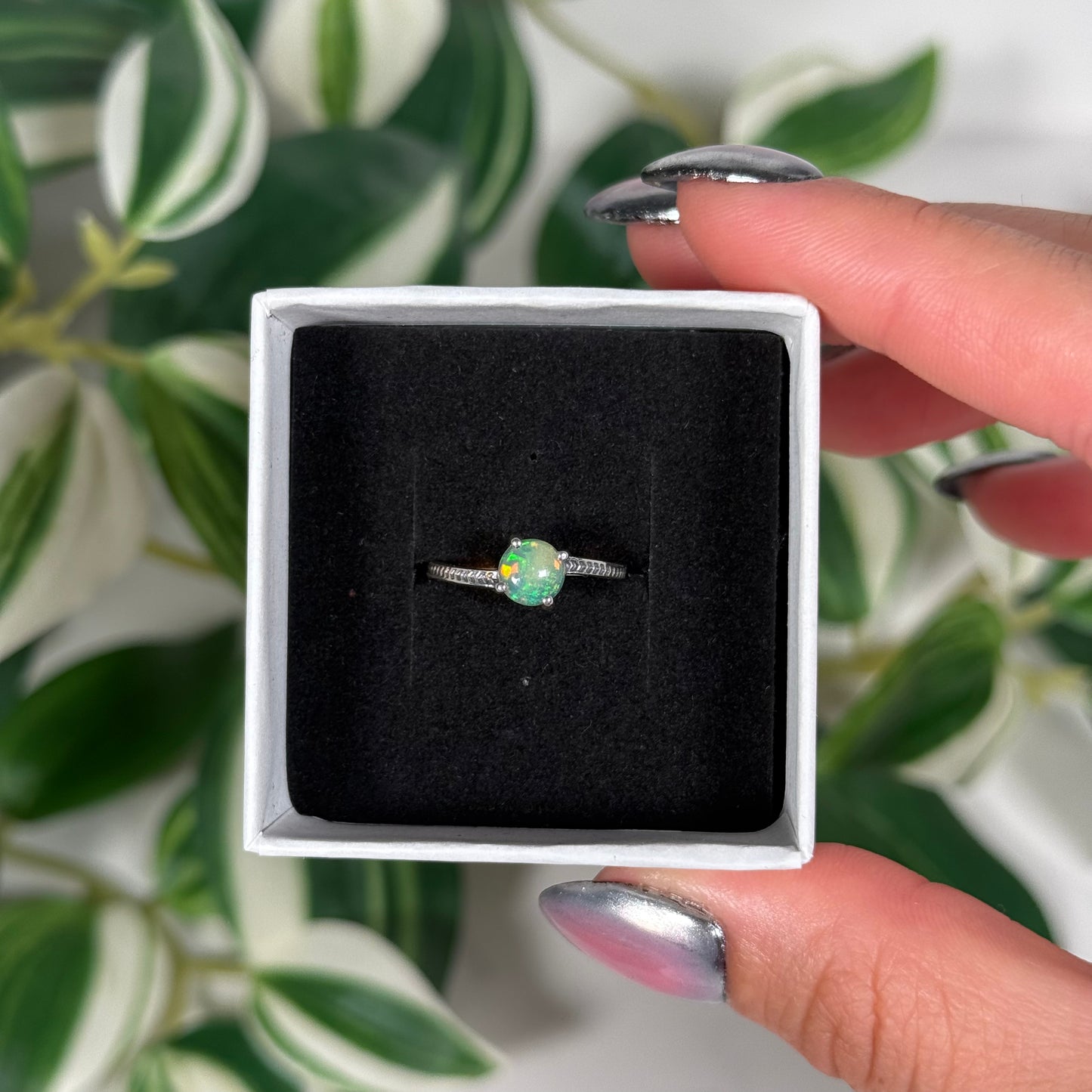 Size 5 Ethiopian opal ring