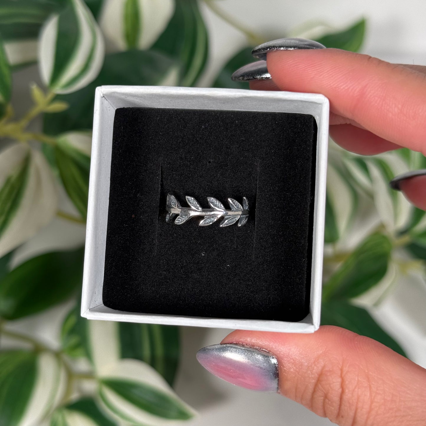 Silver vine ring, no crystal (Sizes 5, 6)