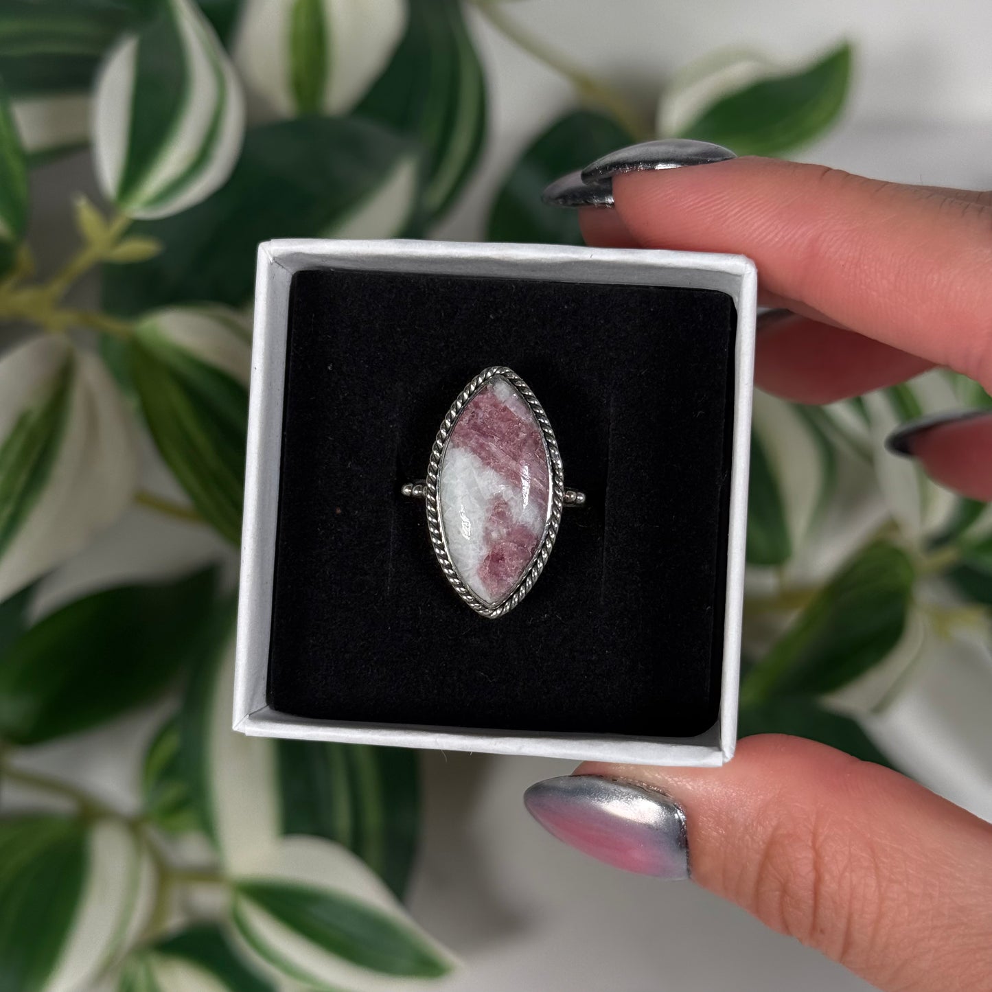 Size 7 pink tourmaline ring