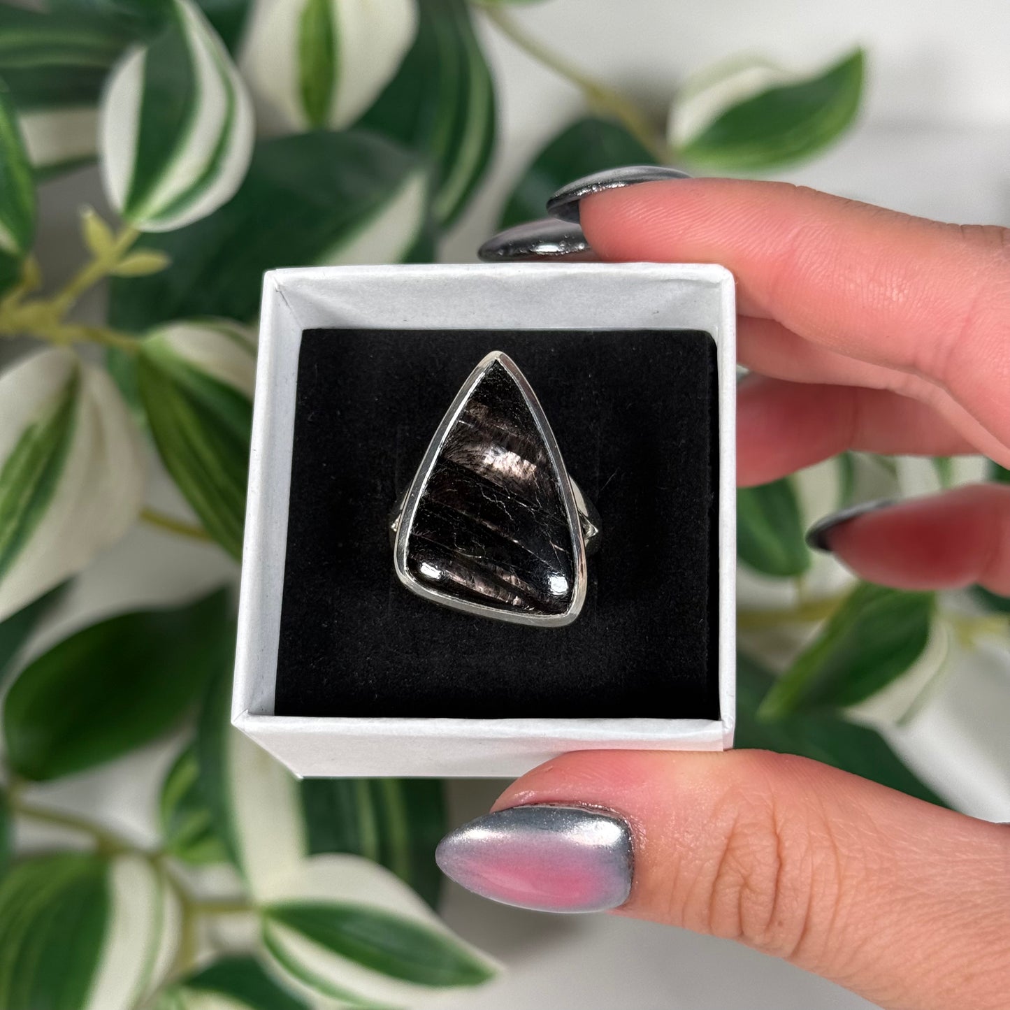 Size 10 hypersthene ring