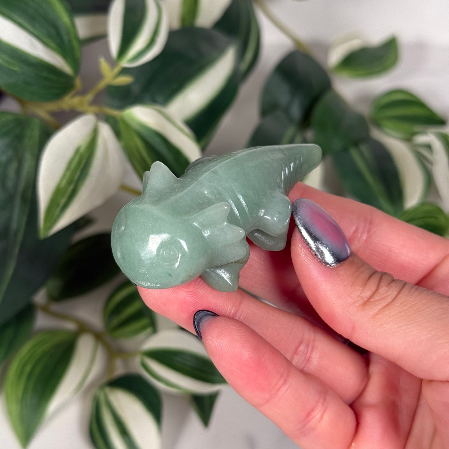 Green aventurine axolotl