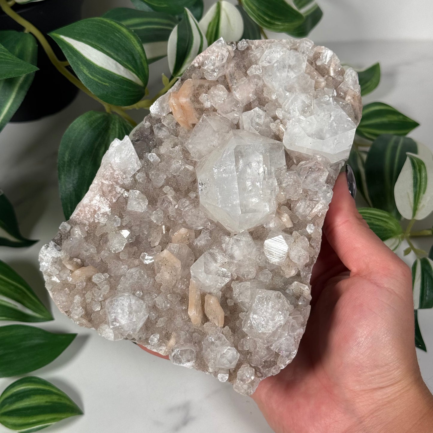 Apophyllite with stillbite and heulandite