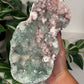 Pink heulandite with green apophyllite 555*