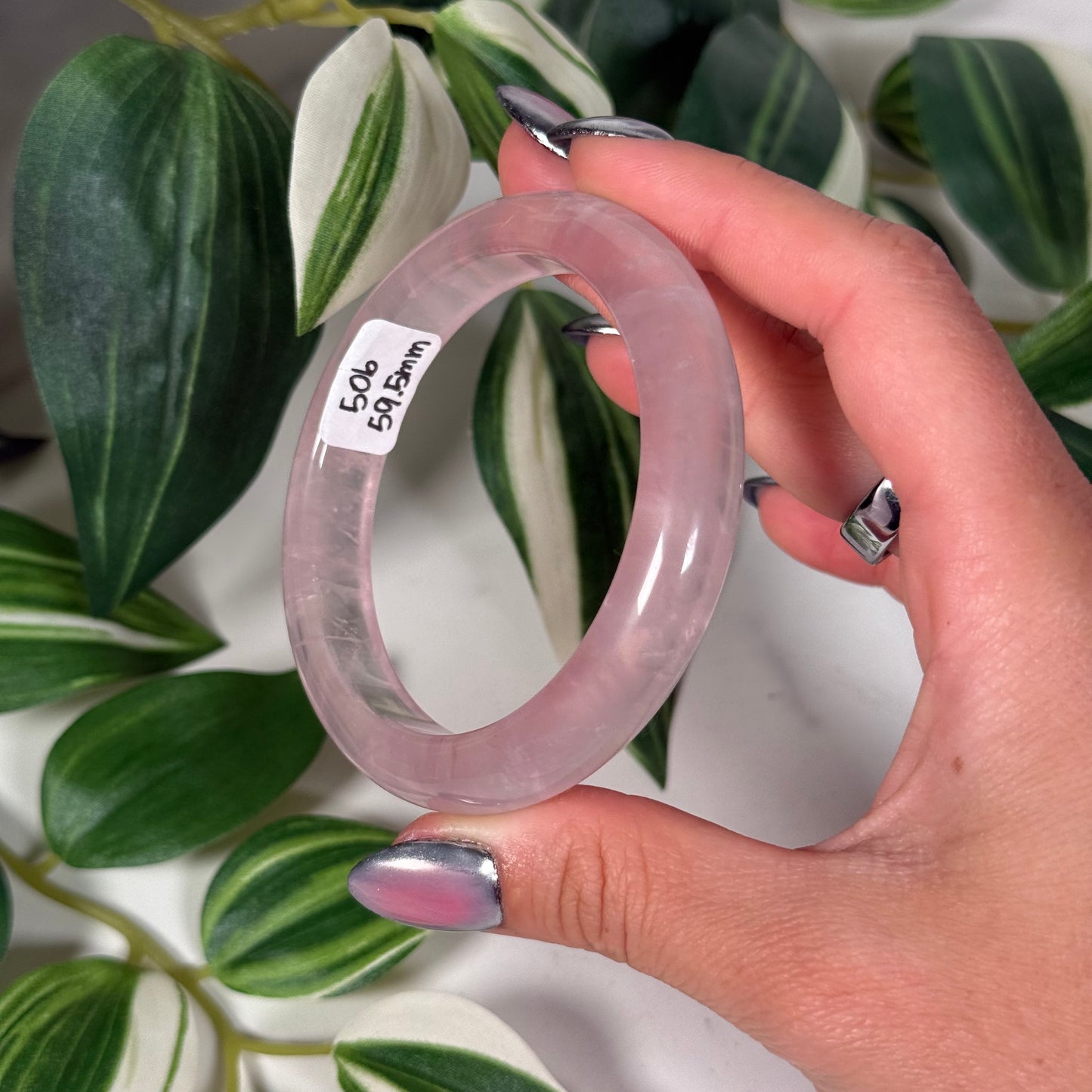 Rose quartz bangle 59.5mm