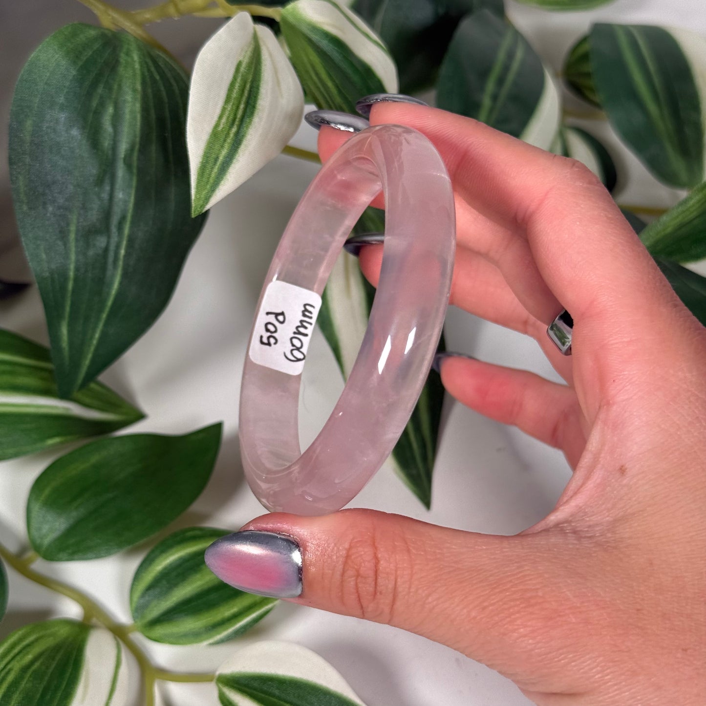 Rose quartz bangle 60mm