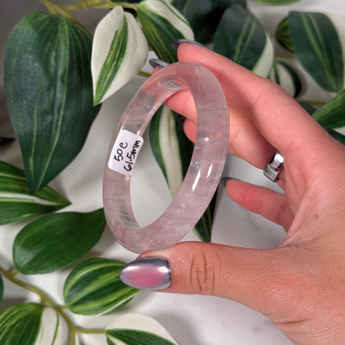 Rose quartz bangle 61.5mm
