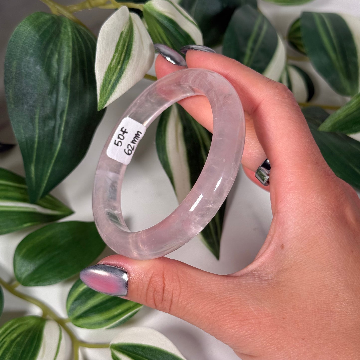 Rose quartz bangle 62mm